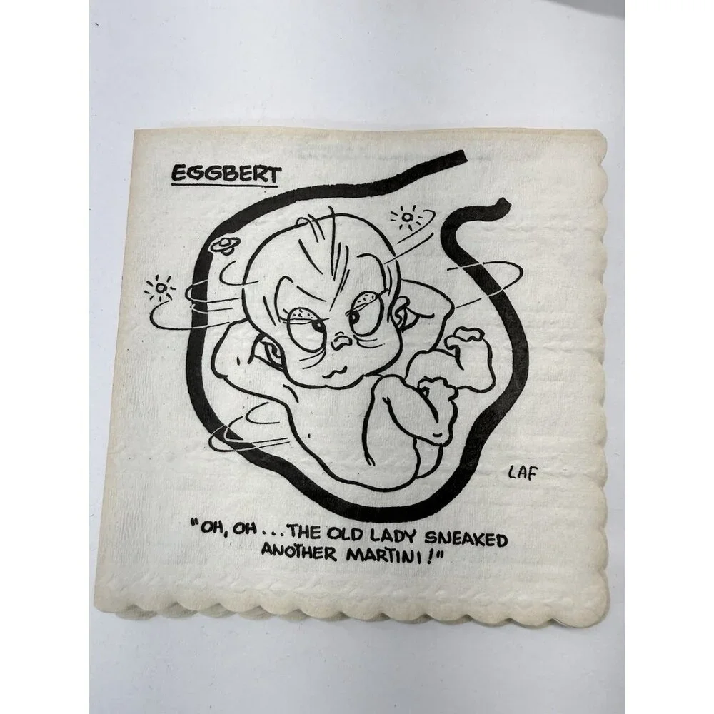 Vintage 1959 Eggbert  LAF Cartoon Cocktail Napkins Complete Set In Original Box